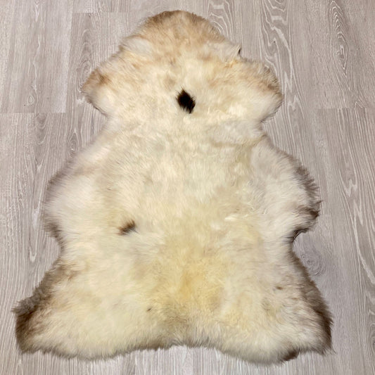 Schaffelll Hundedecke naturweiß braun  gefleckt