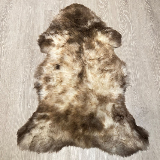 Schaffelll Hundedecke naturweiß braun  gefleckt