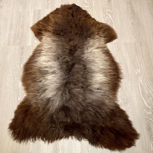 Schaffelll Hundedecke naturweiß braun  gefleckt