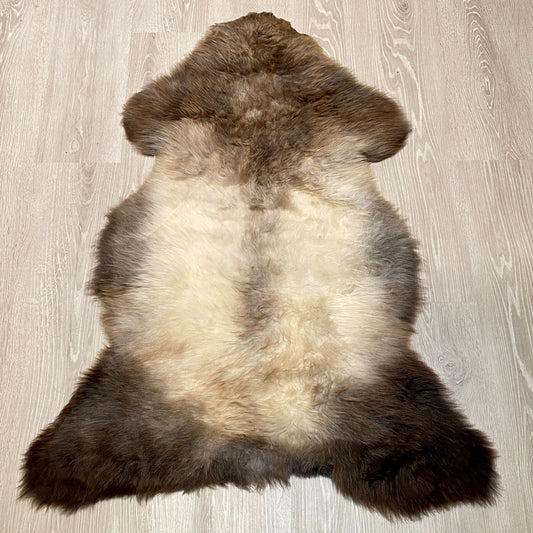 Schaffelll Hundedecke naturweiß braun  gefleckt