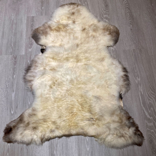 Schaffelll Hundedecke naturweiß braun  gefleckt