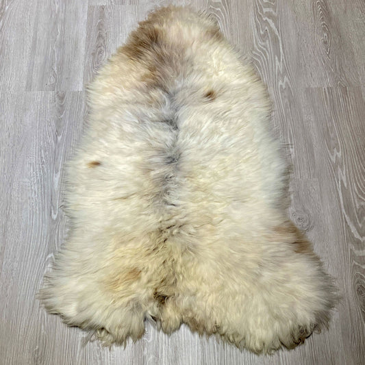 Schaffelll Hundedecke naturweiß braun  gefleckt