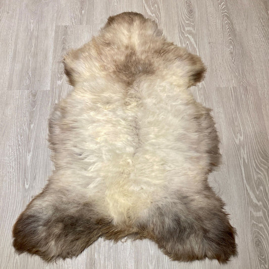 Schaffelll Hundedecke naturweiß braun  gefleckt