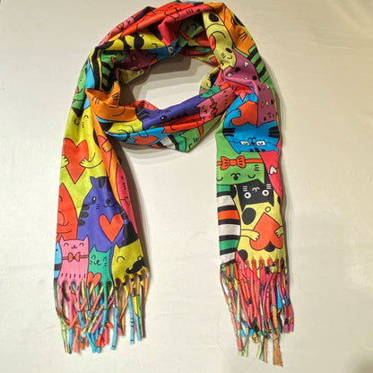 Schal mit Hund und Katze