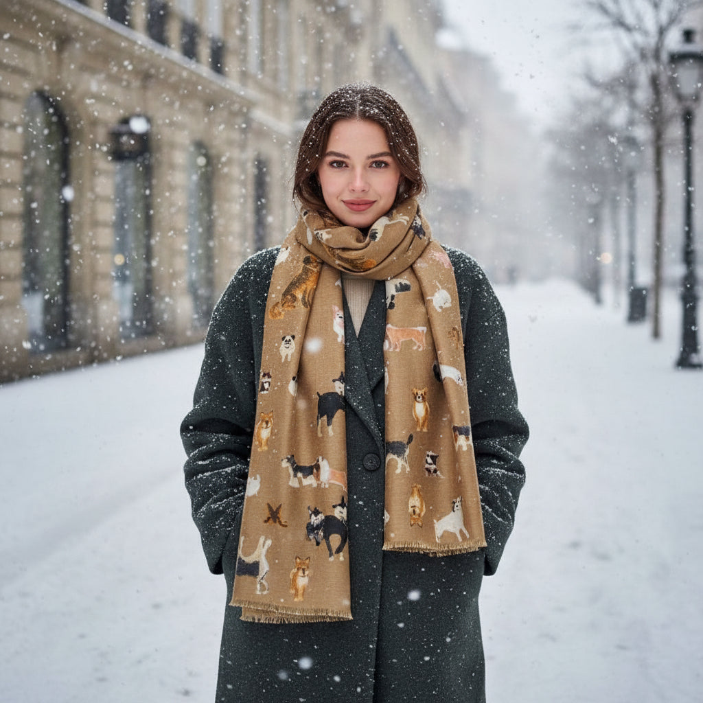 Schal mit Hundemotiv