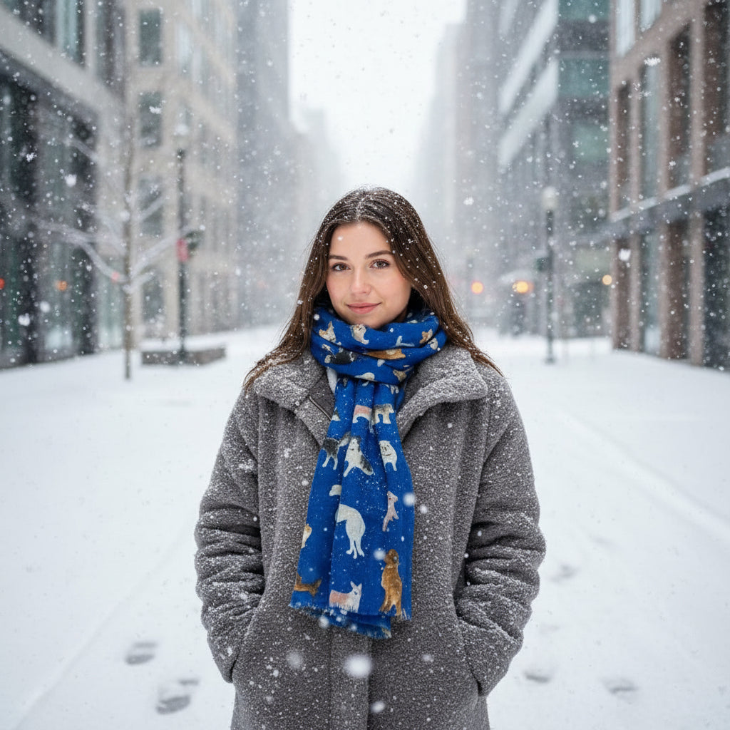 Schal mit Hund und Katze