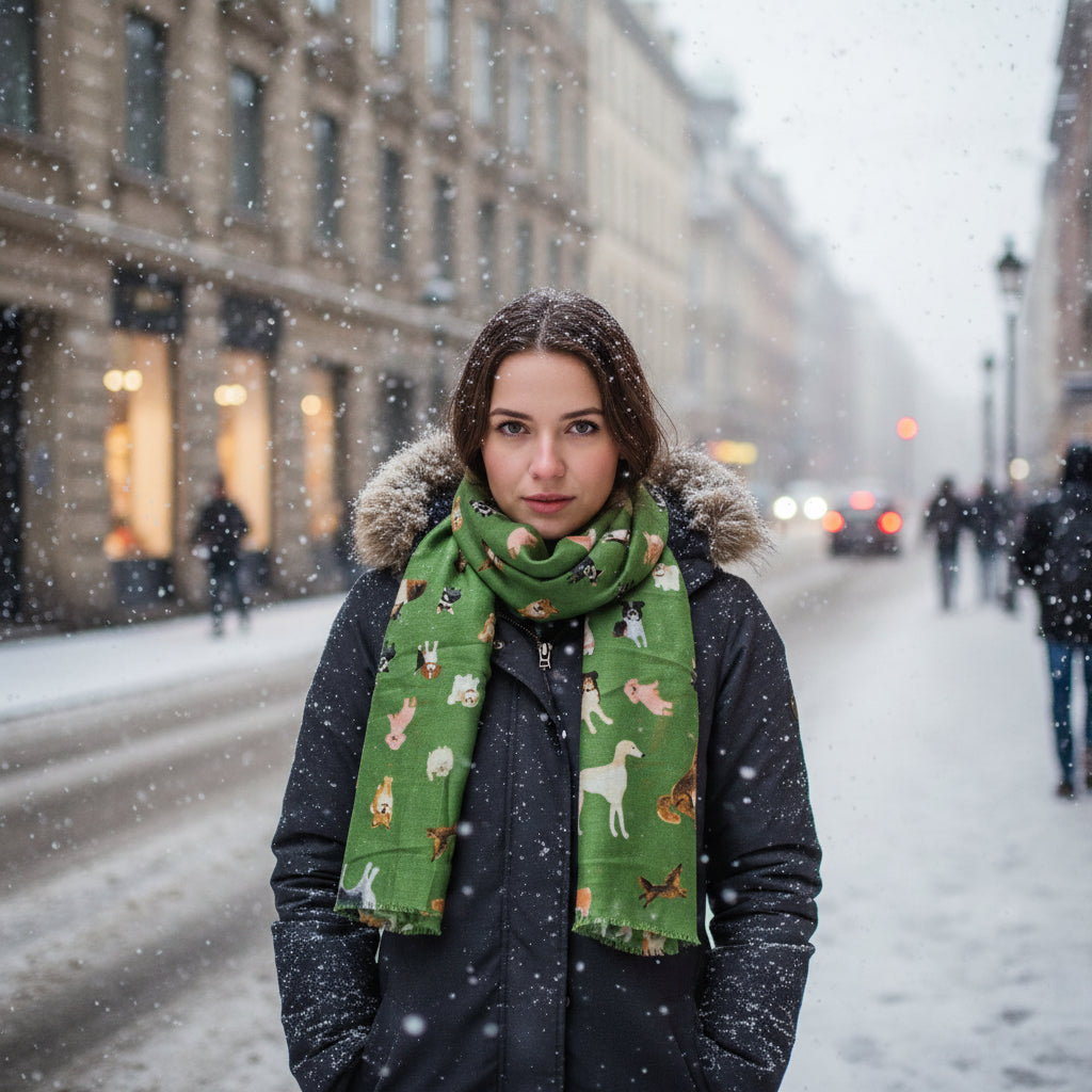 Schal mit Hundemotiv