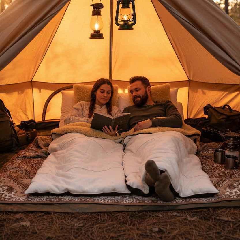 couple schlafsack Schaffell Schlafsack mit Kissen | 200x80cm