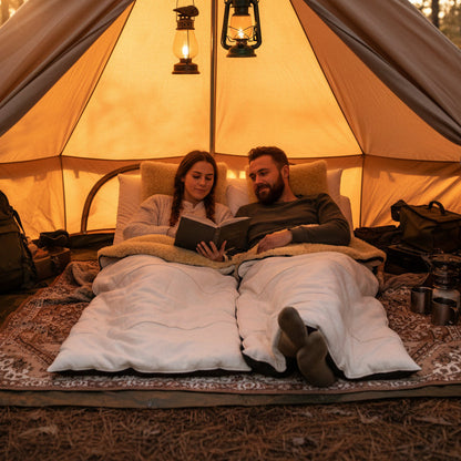 Schaffell Schlafsack mit Kissen