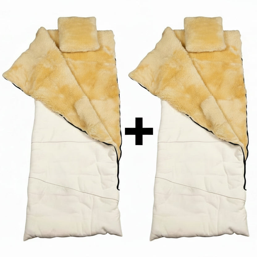 Schlafsack mit Kissen 200x80cm | Komfortable multifunktionale Decke für optimale Wärme - FellHaus