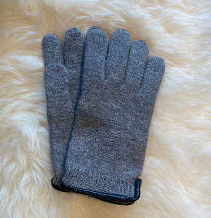 Handschuh Schurwolle gewalkt |  Anthrazit und Hellgrau