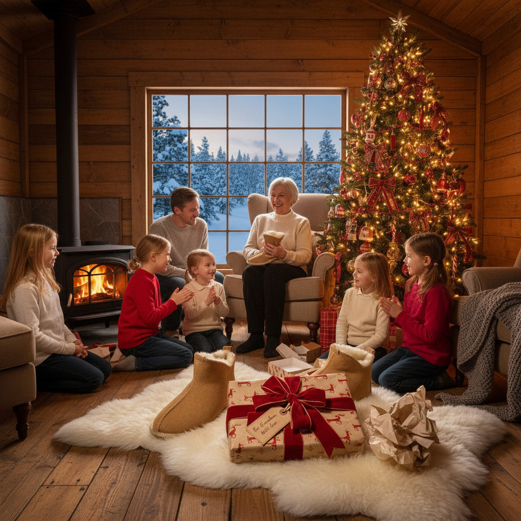 Lammfell Hausschuhe | Stiefel | Beige