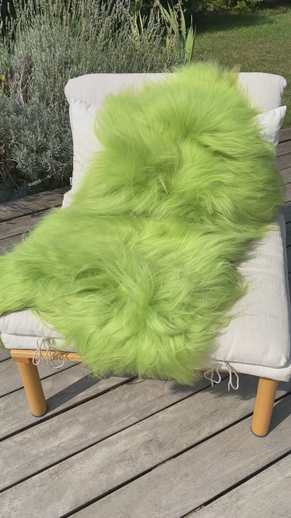 Iceland sheepskin light green