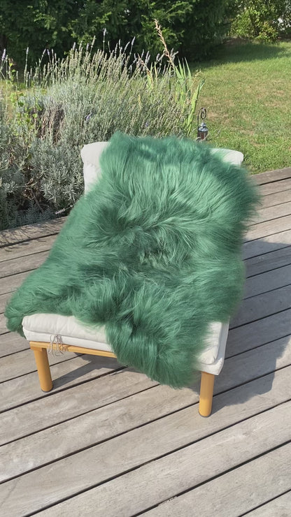 Iceland sheepskin dark green