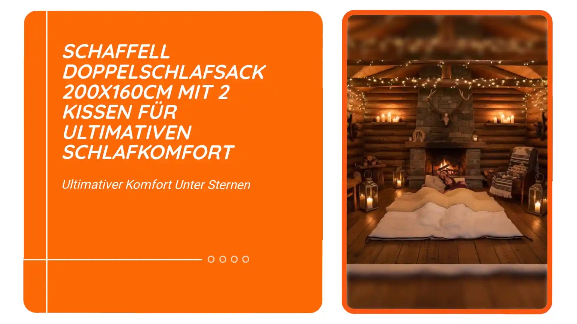 Schaffell Doppelschlafsack 200x160cm mit 2 Kissen f&uuml;r ultimativen Schlafkomfort by@Outfy